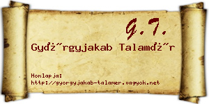 Györgyjakab Talamér névjegykártya